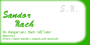 sandor mach business card